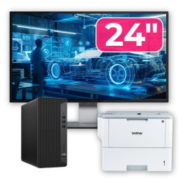 Pachet PC second hand HP EliteDesk 800 G6 Tower i5, 16GB, SSD, monitor 24 si imprimanta