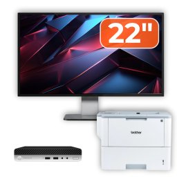Pachet HP ProDesk 400 G4 Mini PC cu monitor 22 inch si imprimanta