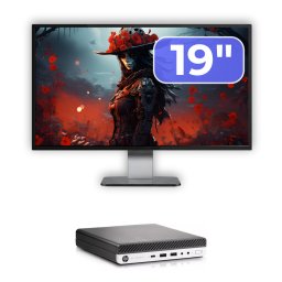 Pachet HP EliteDesk 800 G3 Mini PC i5-6500T, 16GB DDR4, SSD 256GB, Monitor 19
