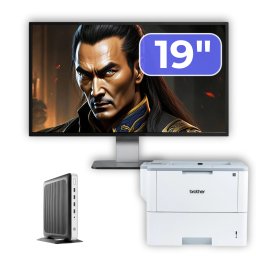 Pachet PC second hand HP T630 cu monitor 19 inch si imprimanta Brother