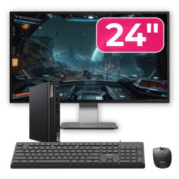 Pachet Mini PC Lenovo ThinkCentre M70q cu monitor 24 inch si SSD NVMe
