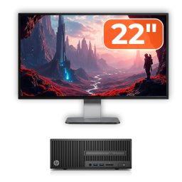 Pachet PC Second Hand HP 280 G2 SFF cu Monitor 22 inch, 8GB, 500GB