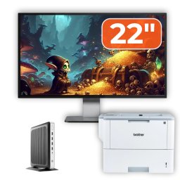 Pachet PC second hand HP T630 cu monitor 22 inch si imprimanta Brother