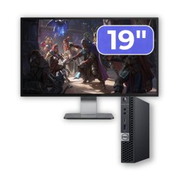 Pachet Dell OptiPlex 5060 Mini PC i5-8500T, 8GB, SSD 256GB + Monitor 19 inch
