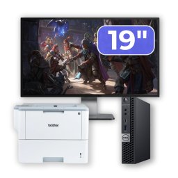Pachet Dell OptiPlex 5060 Mini PC i5, 16GB, SSD 512GB, monitor 19 si imprimanta