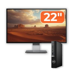 Pachet Dell OptiPlex 7080 Mini PC i5-10500T, 8GB, SSD 256GB, Monitor 22