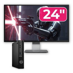 Pachet Dell OptiPlex 3090 Mini PC i3, 8GB, SSD 256GB + monitor 24 inch