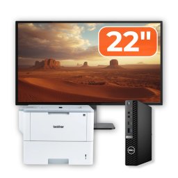 Pachet Dell OptiPlex 7080 Mini PC i5, monitor 22 inch si imprimanta Brother