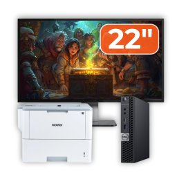 Pachet Dell OptiPlex 5060 Mini PC i5, monitor 22 inch si imprimanta Brother