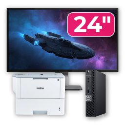 Pachet Dell OptiPlex 5060 Mini PC i5, monitor 24 inch si imprimanta Brother