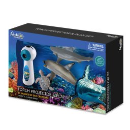 Set proiector tip lanterna cu 3 figurine si 24 imagini - Animalute marine