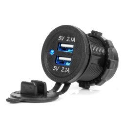 Incarcator auto USB dublu impermeabil 4.2A 12/24V AMiO pentru masini