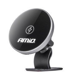 Suport auto magnetic AMiO My Mag cu incarcare wireless Qi 15W si MagSafe