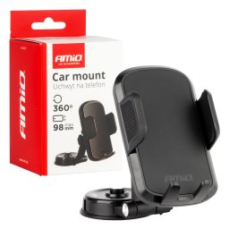 Suport auto telefon AMiO pentru bord, rotire 360, montaj adeziv
