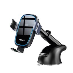 Suport auto telefon AMiO cu încarcare wireless 15W, brat reglabil si rotire 360°