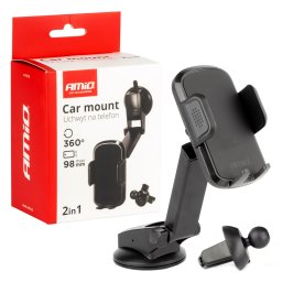 Suport auto telefon universal AMiO 2in1, reglabil, rotire 360