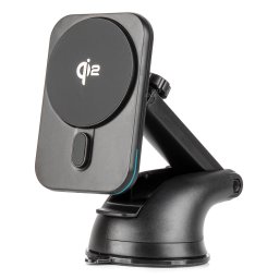 Suport auto telefon magnetic cu incarcare wireless Qi2 15W pentru bord si parbriz AMiO