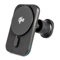 Suport auto magnetic AMiO cu incarcare wireless Qi2 15W, rotire 360°