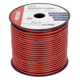 Cablu difuzor CCA 2x1.5 mm² 100 m AMiO pentru home audio si car audio