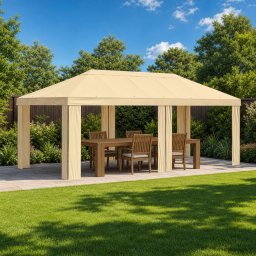 Copertina pentru Gazebo 6 x 3 m Crem Poliester 190 gsm GartenMobel Dekor