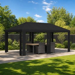 Copertina pentru Gazebo 6 x 3 m Negru Poliester 190 gsm GartenMobel Dekor