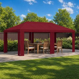 Copertina pentru Gazebo 6 x 3 m Burgundy Poliester 190 gsm GartenMobel Dekor