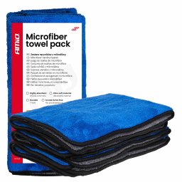 Set 3 prosoape microfibra auto AMiO 800 GSM 60x90 cm pentru uscare