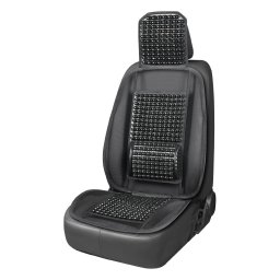 Mata ventilata pentru scaun auto cu margele din lemn si suport lombar AMiO
