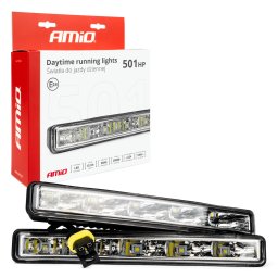 Lumini de zi LED AMiO DRL 501 HP 12/24V, omologate, rezistente la apa