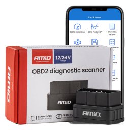 Scanner diagnoza auto AMiO OBD2 Bluetooth 12/24V cu buton On/Off
