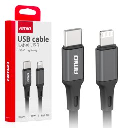 Cablu USB-C la Lightning pentru iPhone, PD 20W, 1m, AMiO FullLINK