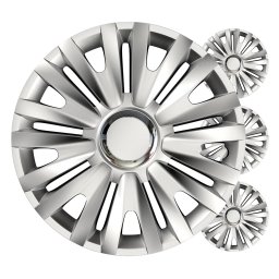 Set capace roti Versaco Royal 15 inch argintii, 4 bucati, ABS