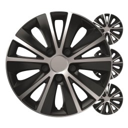 Set capace roti auto 16 inch Versaco Rapide, 4 buc, ABS negru argintiu