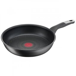 La mâna a doua: Tiga Tefal G2550572, 26 cm, Thermo-Spot, acoperire antiaderentă din titan X6, pentru plite cu inducție, negru