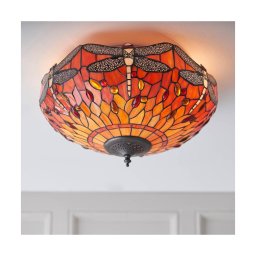 Endon 70721 - Plafonieră Tiffany DRAGONFLY, 2 x E27 (max. 60 W), 230 V, diametru 41 cm