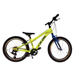 Bicicleta copii dhs sonic - 20 inch, galben-albastru