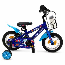 Bicicleta copii dhs rocket - 12 inch, albastru inchis