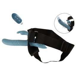 You2Toys Strap-On Set Harness RC Thrusting Rabbit Vibrator Blue