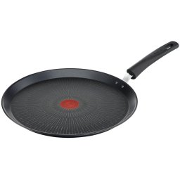 Tigaie pentru clătite Unlimited G2553872, 25 cm, înveliș antiaderent 100% sigur, Titanium Anti-Scratch, Thermo-Signal™, bază Thermo-Fusion™, aluminiu, negru