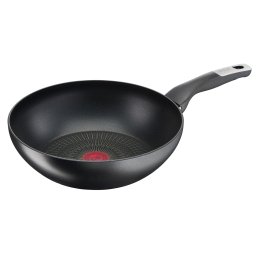 Tigaie Wok Unlimited G2551972, 28 cm, înveliș antiaderent 100% sigur, Titanium Anti-Scratch, Thermo-Signal™, bază Thermo-Fusion™, aluminiu, negru