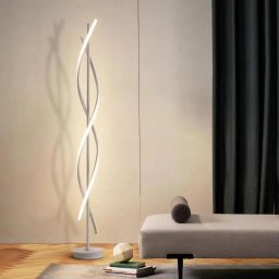 Lampadar LED Upsilon 48W, alb, lumina rece/calda/neutra, metal si acril