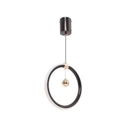 Pendul LED HAL 24W dimabil, negru-auriu lucios, lumina CCT, înaltime reglabila
