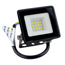 Proiector LED 10W pentru exterior, 6500K, IP65, carcasa metalica neagra