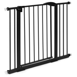 Poarta de siguranta Homelux 74-105 cm pentru scari si usi, metal negru