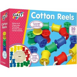 Joc de indemanare Galt Cotton Reels cu 20 bobine colorate si fir