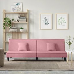 Canapea extensibila, roz, catifea GartenMobel Dekor