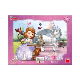 Puzzle cu rama Printesa Sofia si ora ceaiului, 12 piese mari