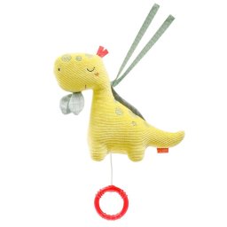 Jucarie muzicala Dinozaur pentru bebelusi, moale, 16 cm, Fehn