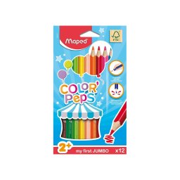 Creioane colorate Maped Color’Peps My First Jumbo, 12 culori/set, FSC