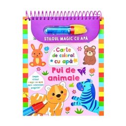 Stiloul magic cu apa. Carte de colorat cu apa: Pui de animale